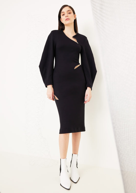 VESTIDO COM ZÍPERES