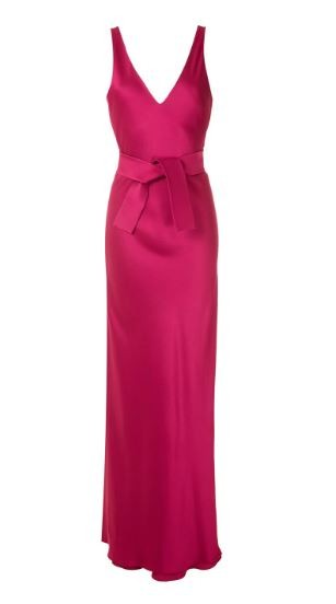 VESTIDO LONGO DECOTE FRENTE E COSTAS DE CREPE
