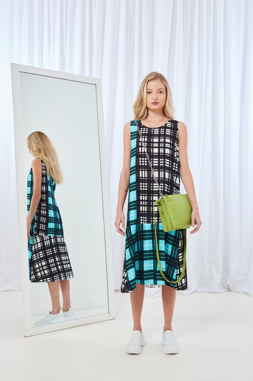 VESTIDO REGATA XADREZ VISCOSE