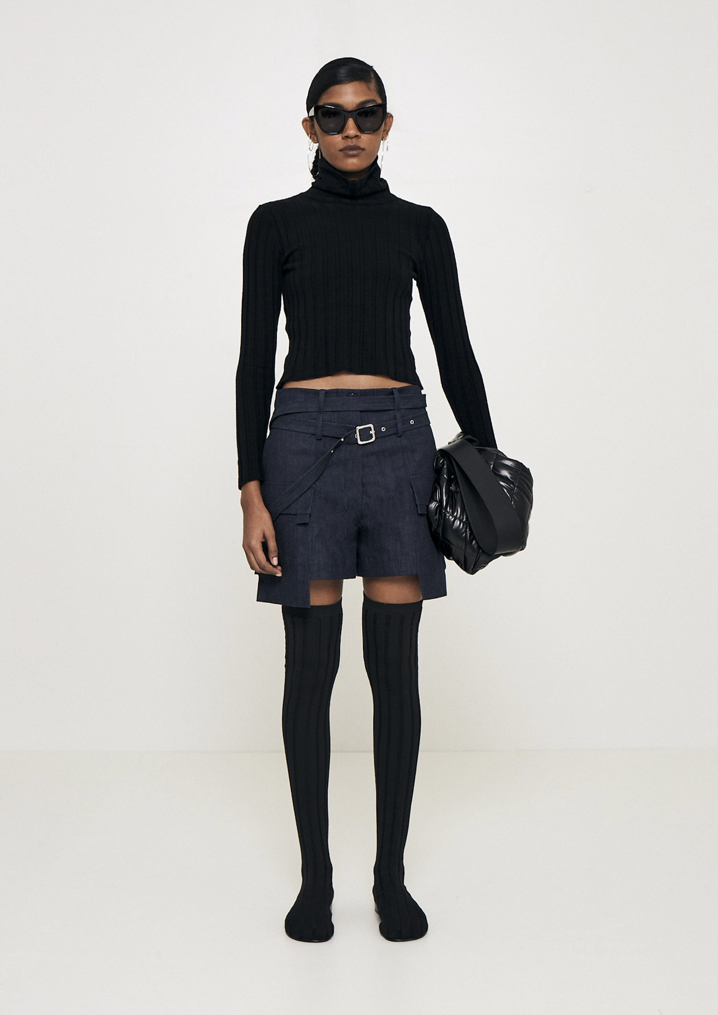 SHORT CARGO EM JEANS