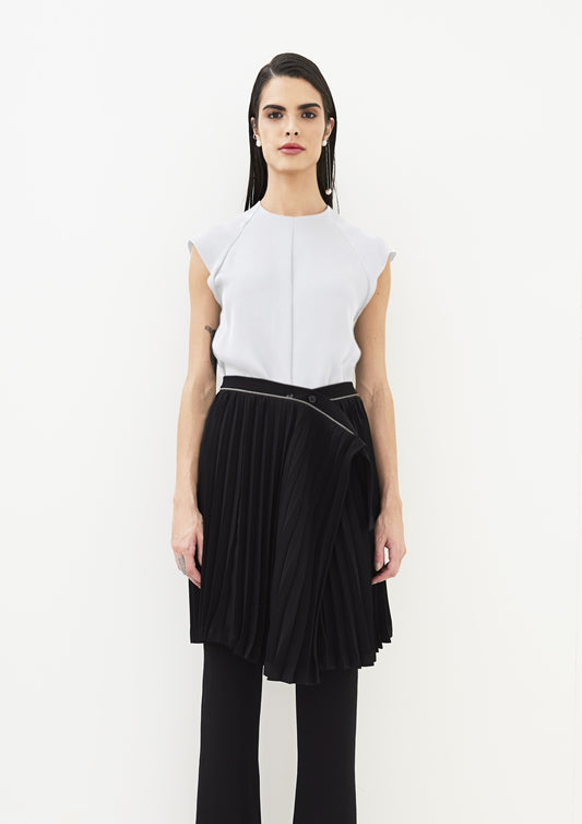 BLUSA DE CREPE ASSIMÉTRICA