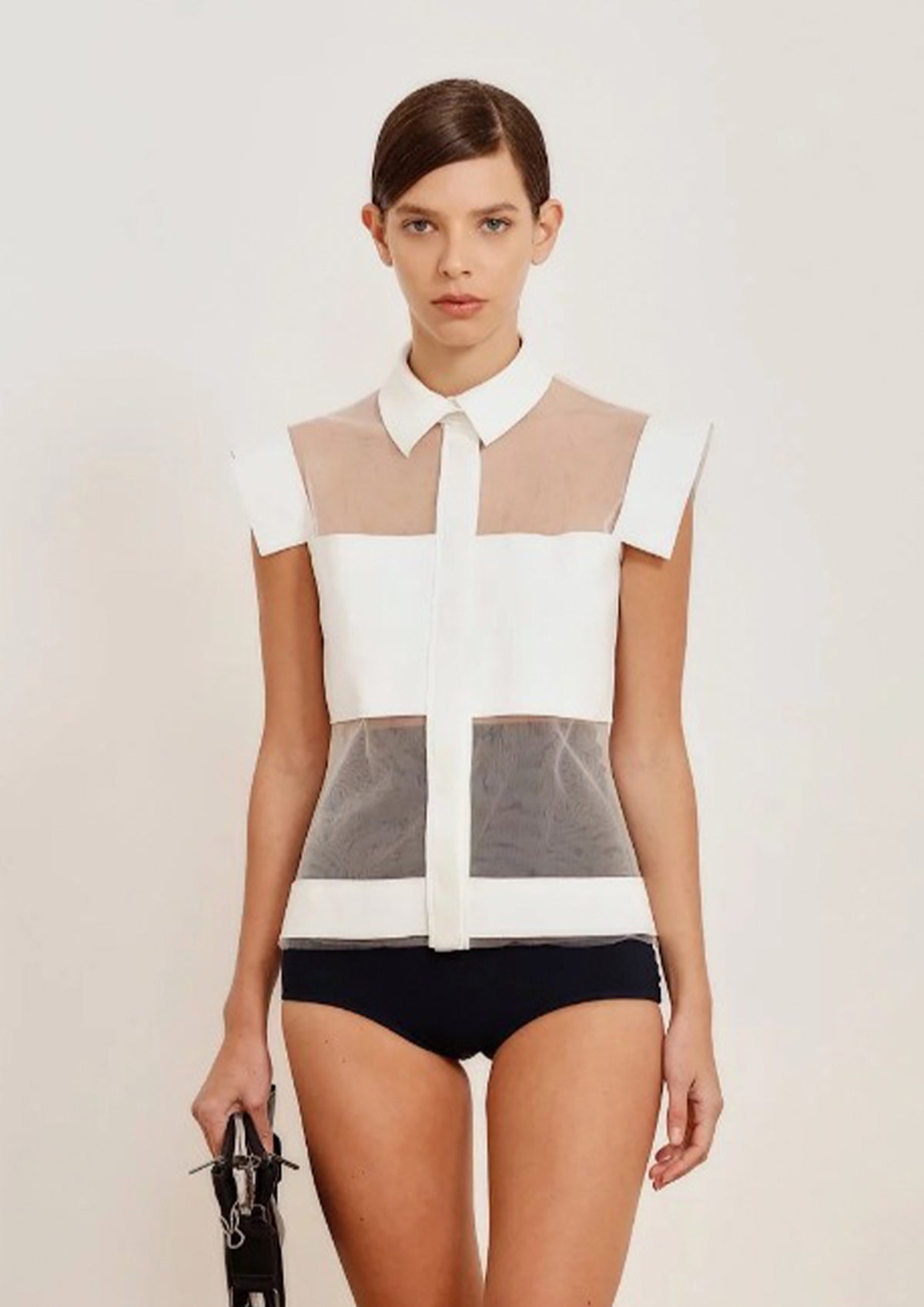 CAMISA MANGA CURTA TRANSPARENTE