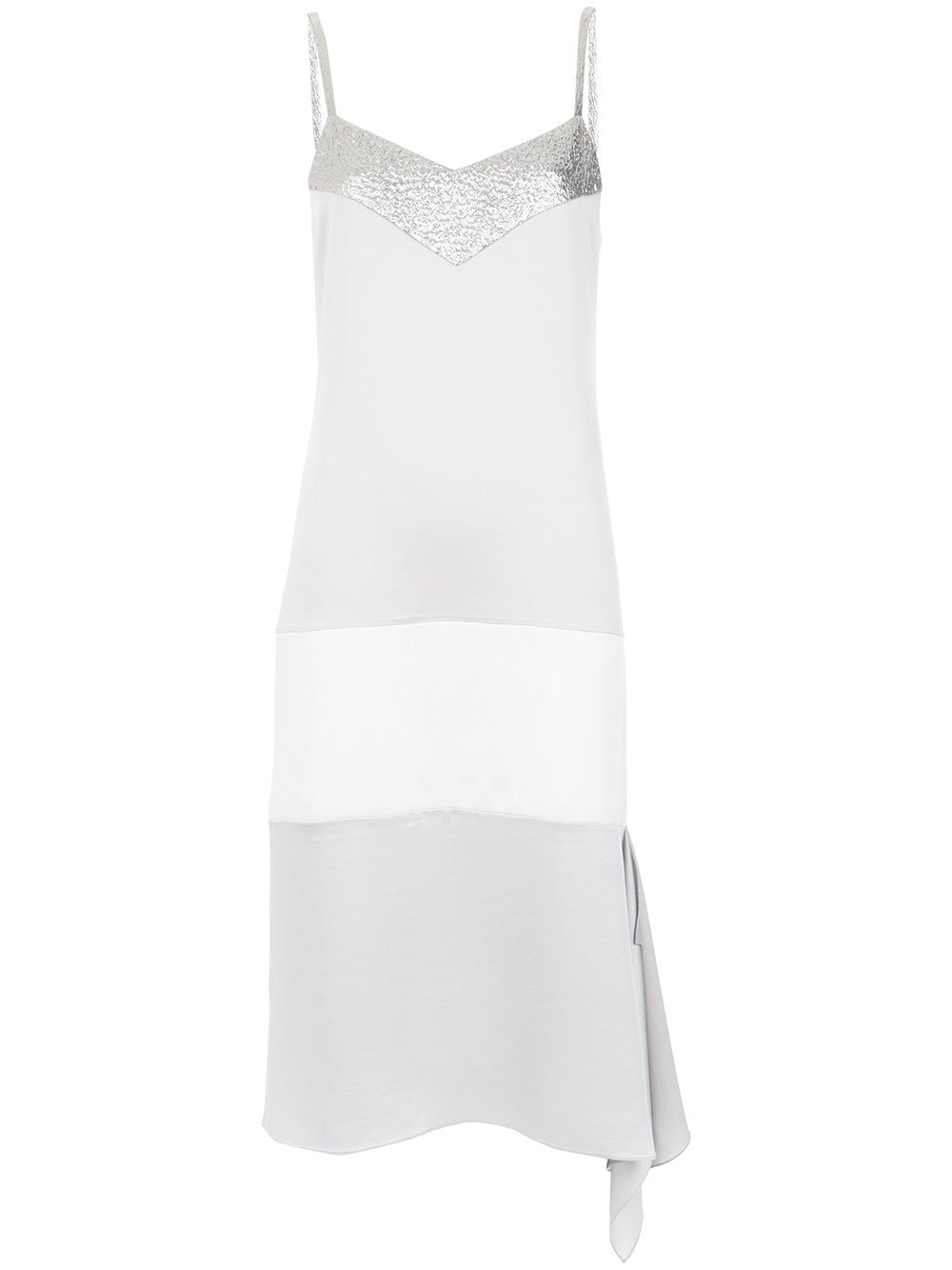 VESTIDO MIDI COM PALA PRATA