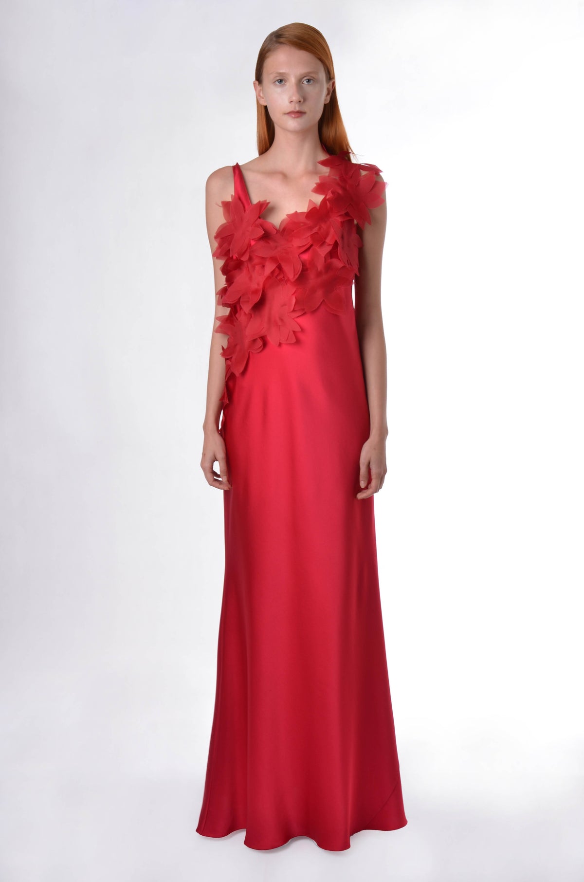 VESTIDO LONGO COM FLOR MARGARETH