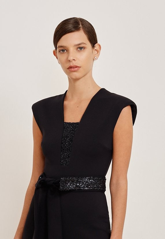 VESTIDO LONGO FAIXA PAETÊ