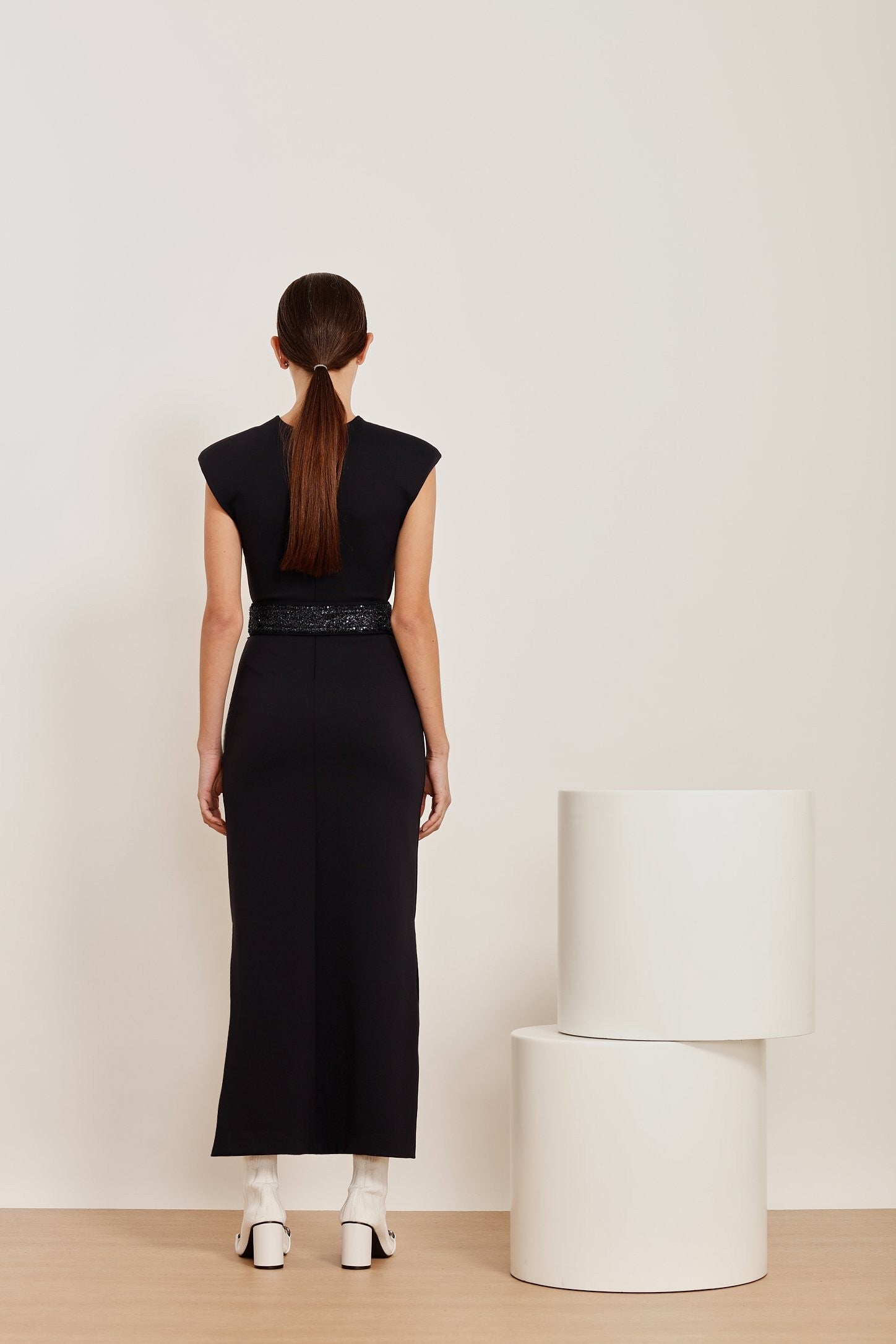 VESTIDO LONGO FAIXA PAETÊ