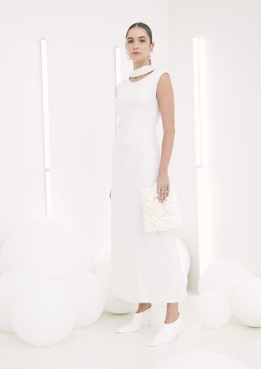 VESTIDO DECOTE ASSIMÉTRICO DE PAETÊ