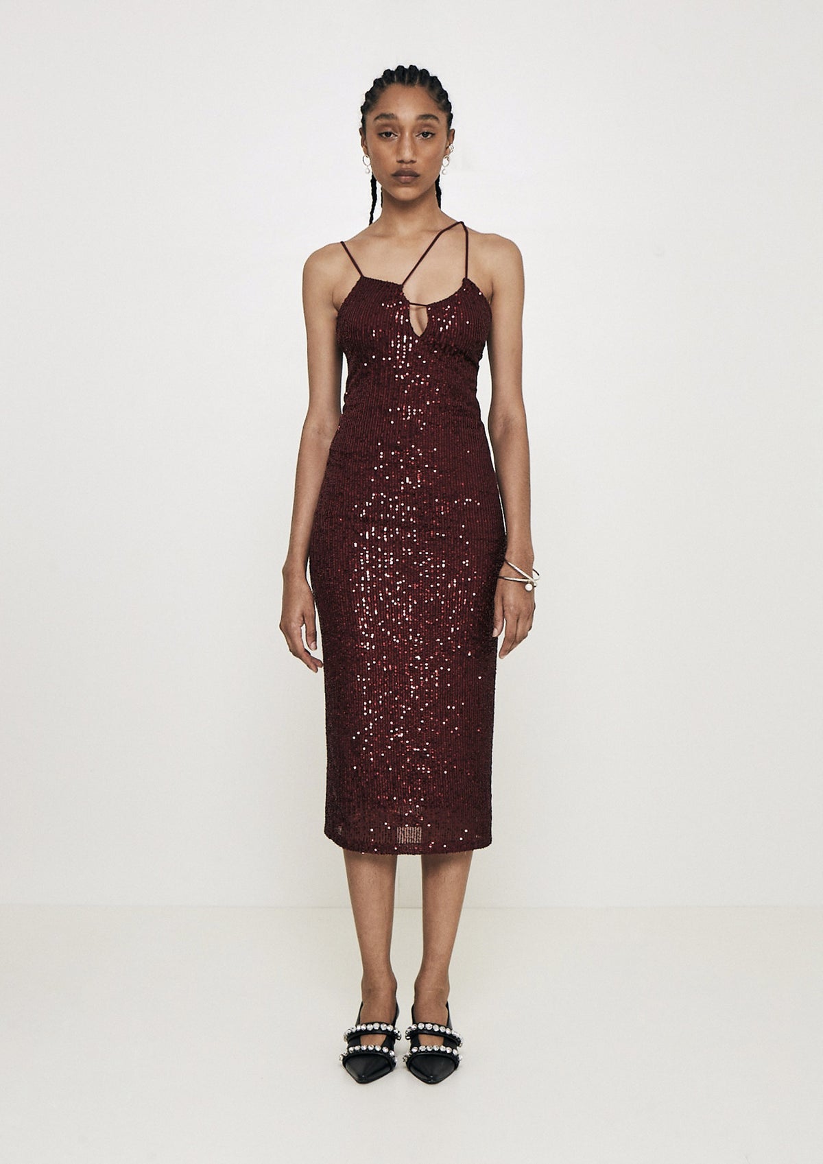 VESTIDO 3 ALÇAS DE PAETÊ