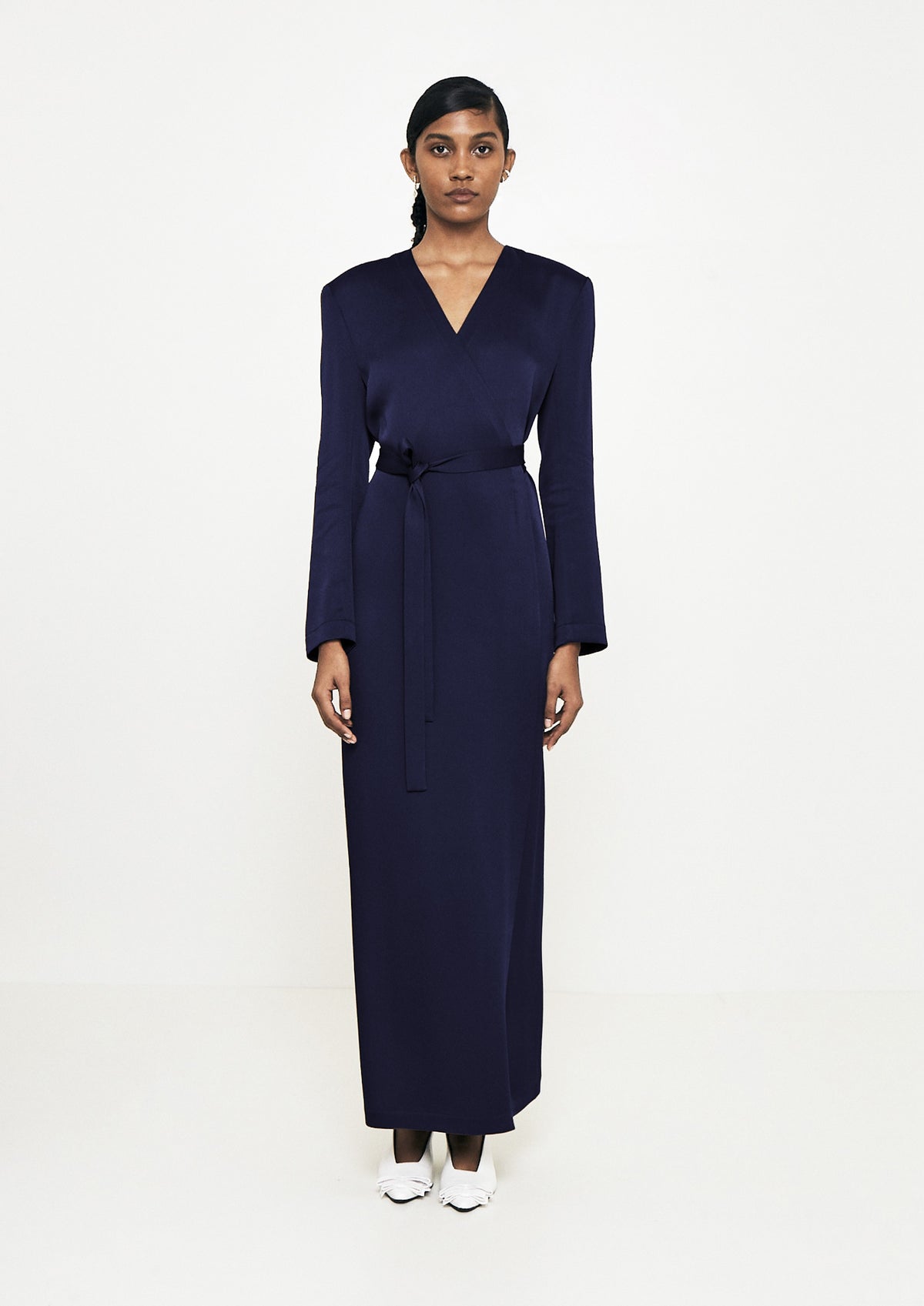 VESTIDO CACHECOUER LONGO DE CREPE