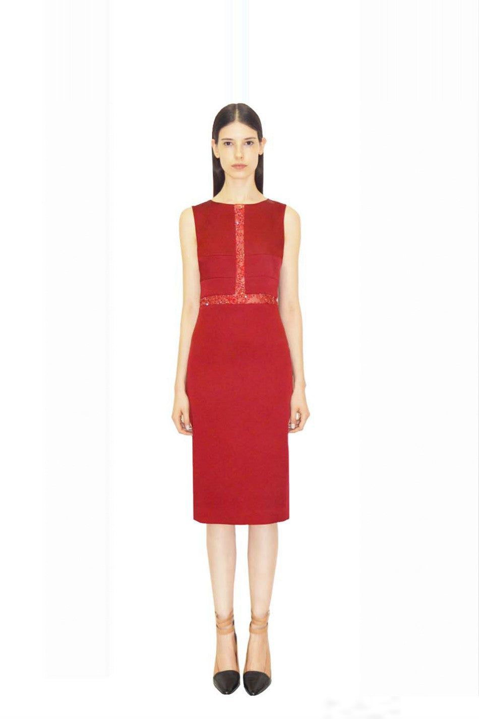 VESTIDO CURTO SEM MANGA COM RENDA