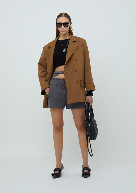 SHORTS DE MALHA COM CINTO