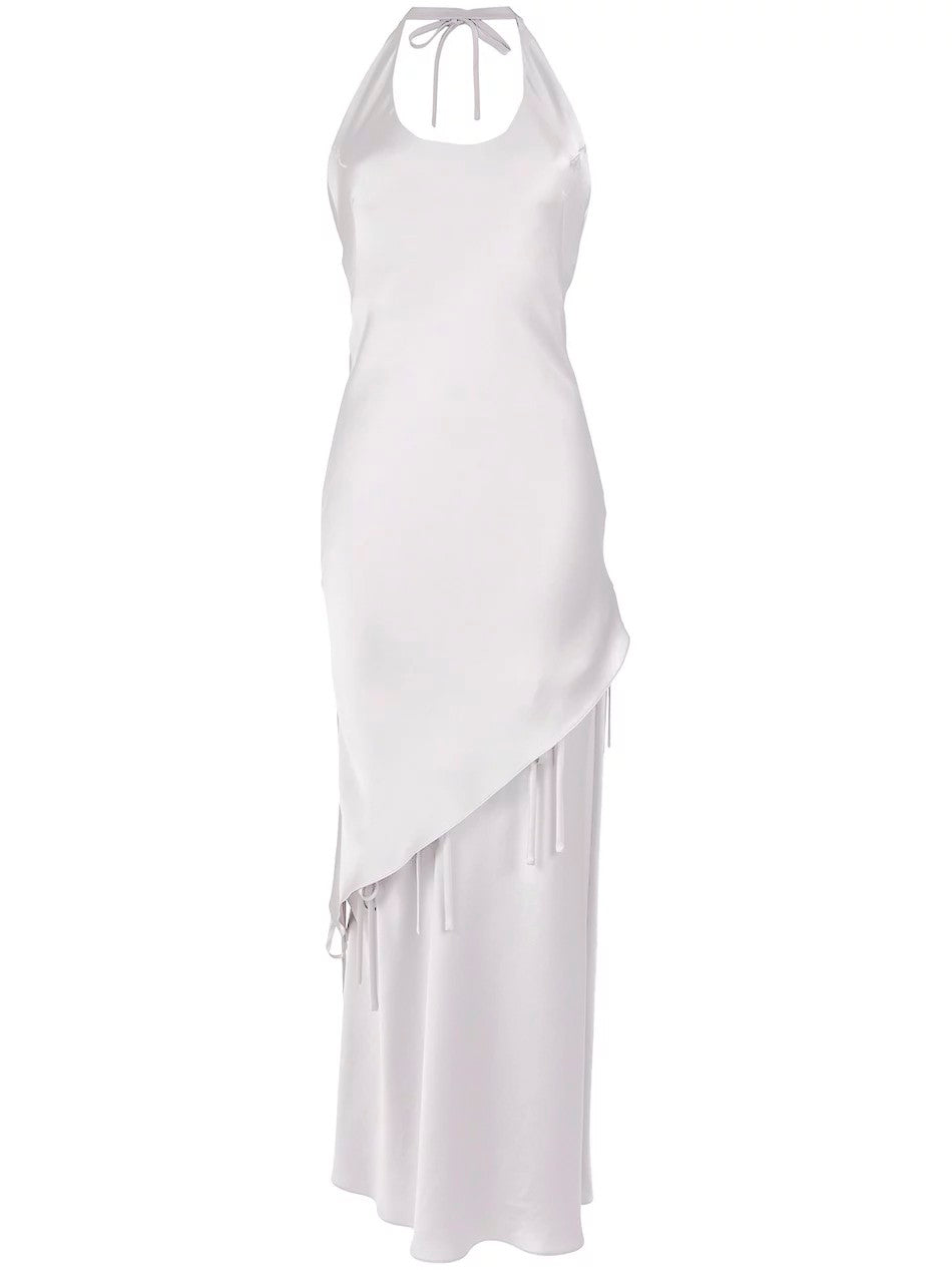 VESTIDO LONGO COM LAÇOS NA SAIA