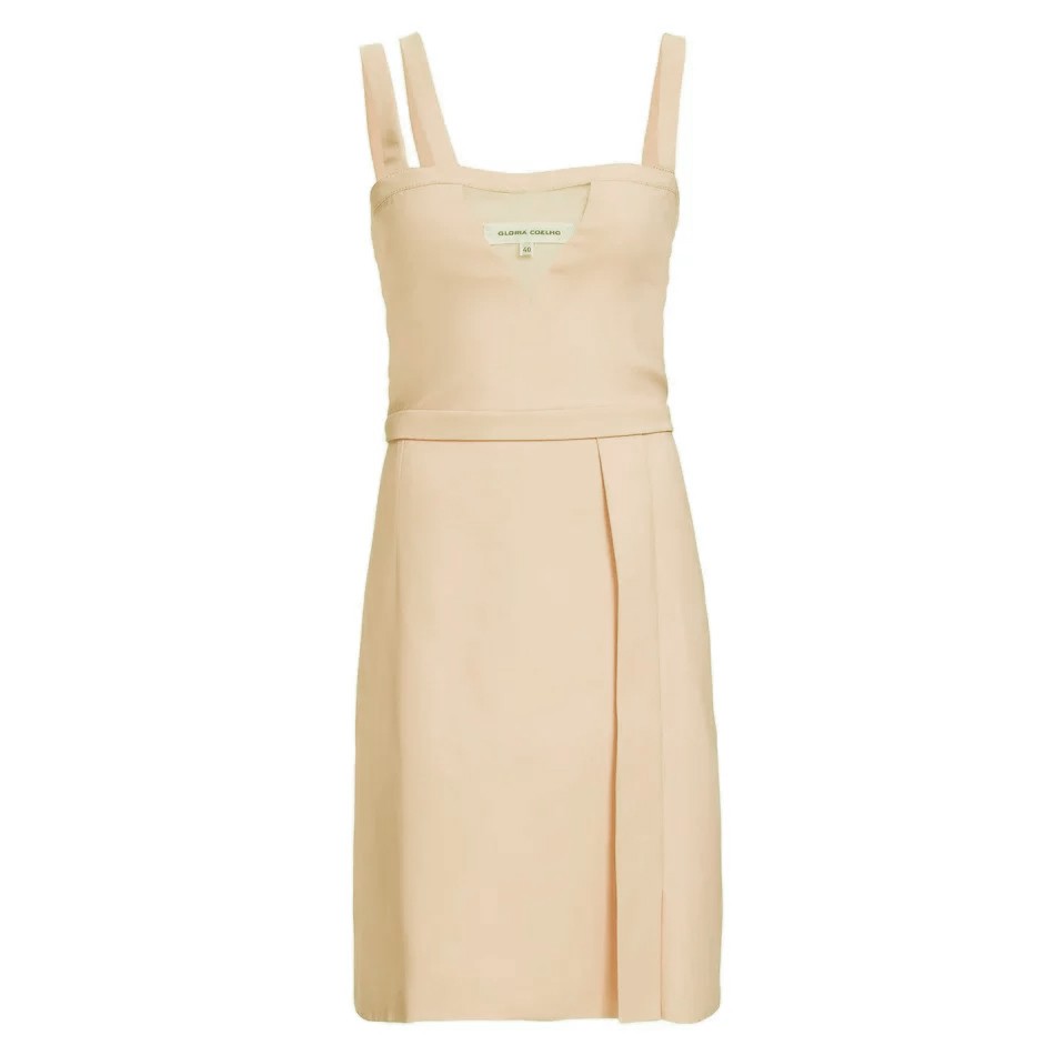 VESTIDO CURTO COM TRÊS ALÇAS DE CETIM