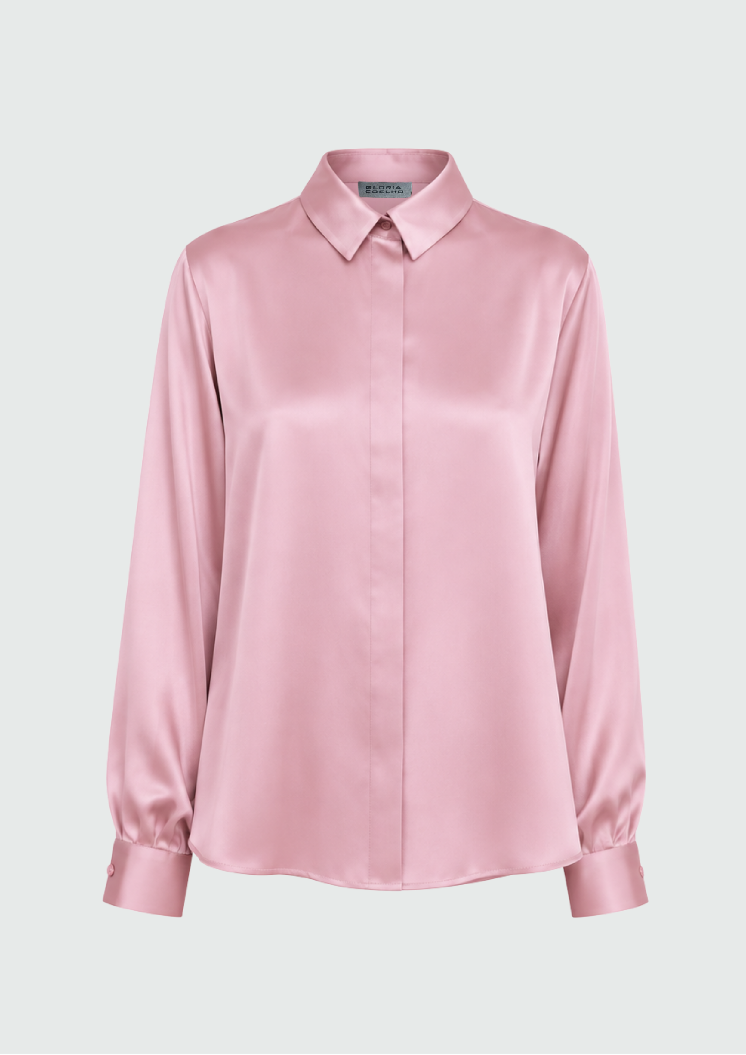 CAMISA CLÁSSICA DE CETIM DE SEDA