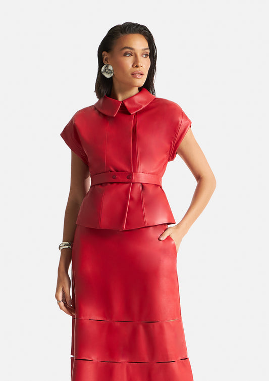 BLUSA BOTÕES EM COURO