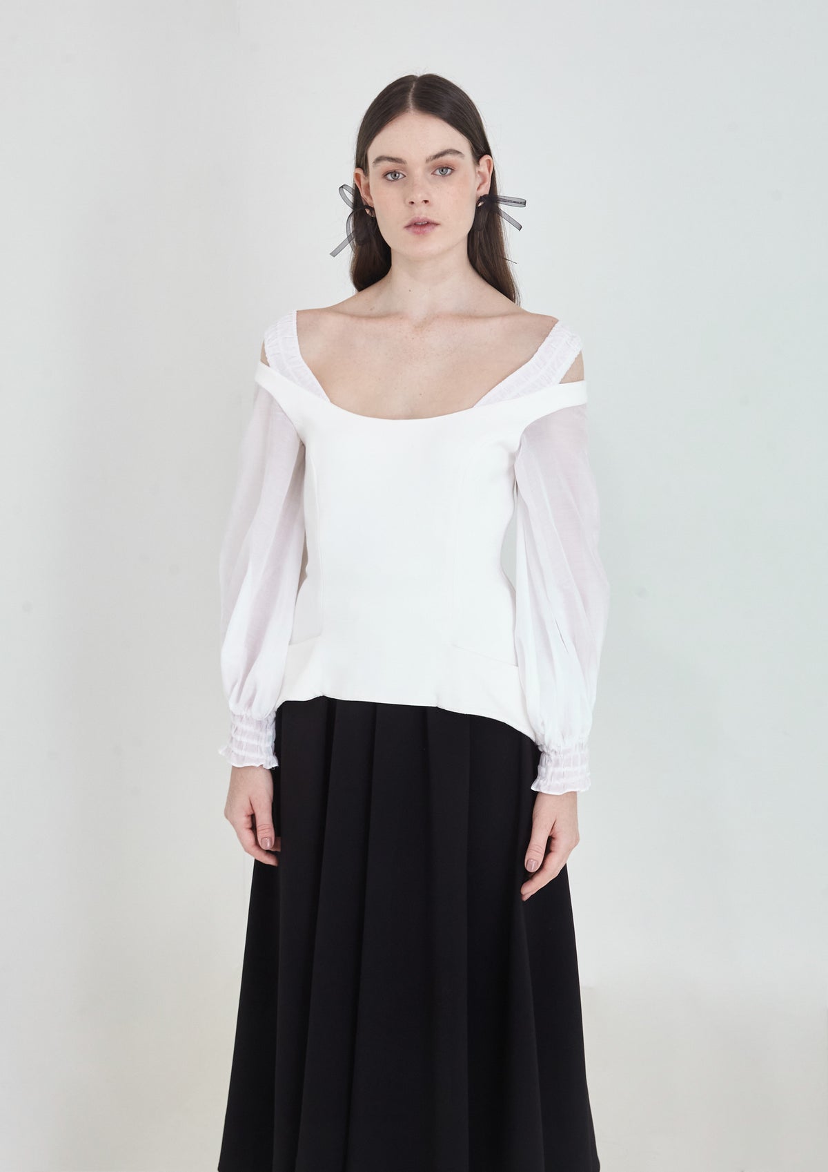 BLUSA CORSELET COM MANGA BUFANTE
