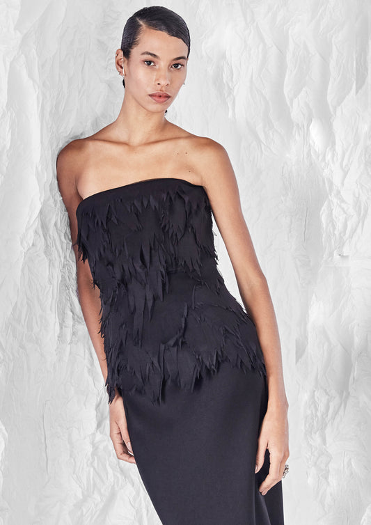 TOP CORSELET COM TULE DESFIADO