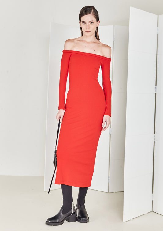 VESTIDO OMBRO A OMBRO DE MALHA