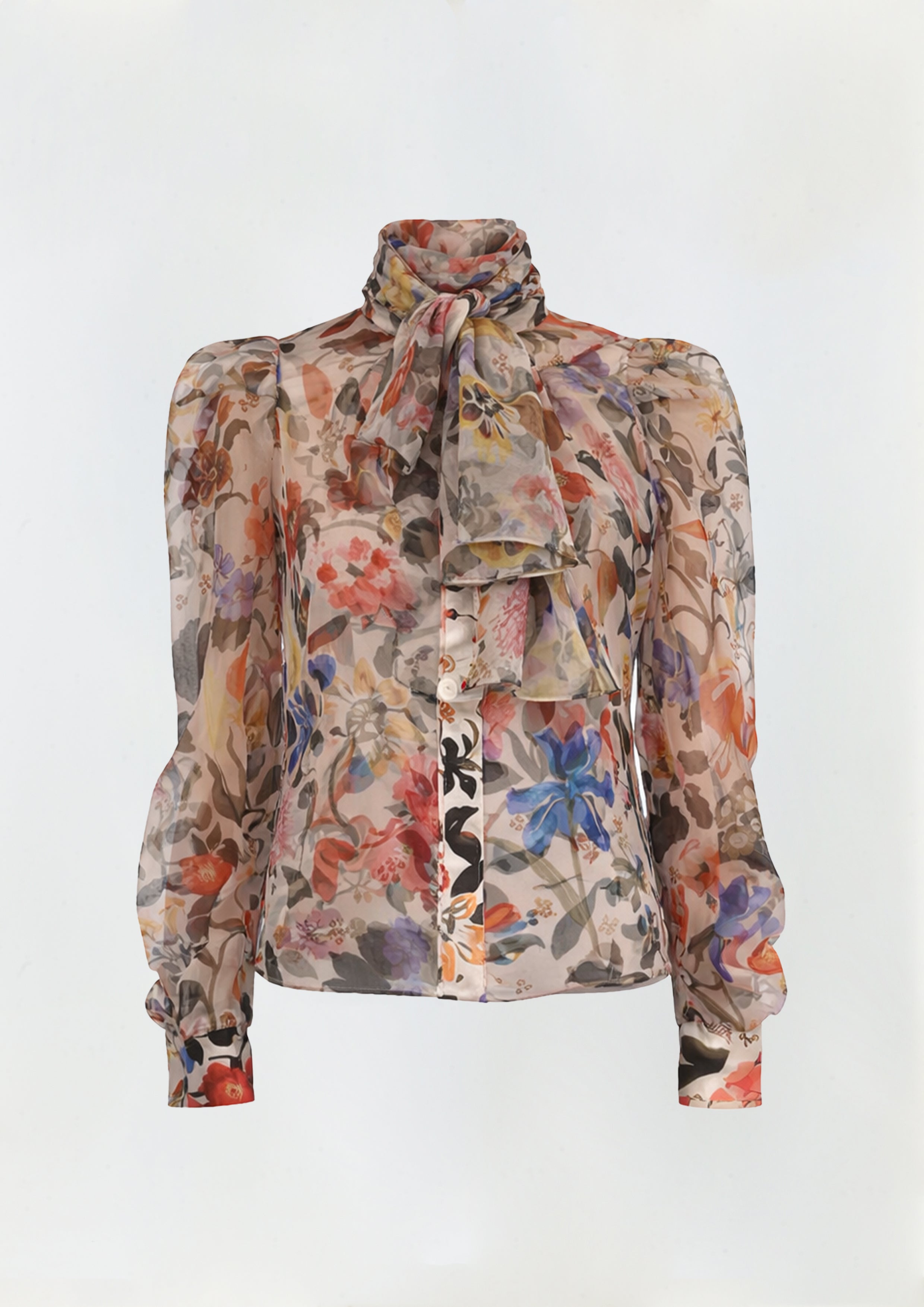 CAMISA COM ECHARPE FLOR ELISABETANA