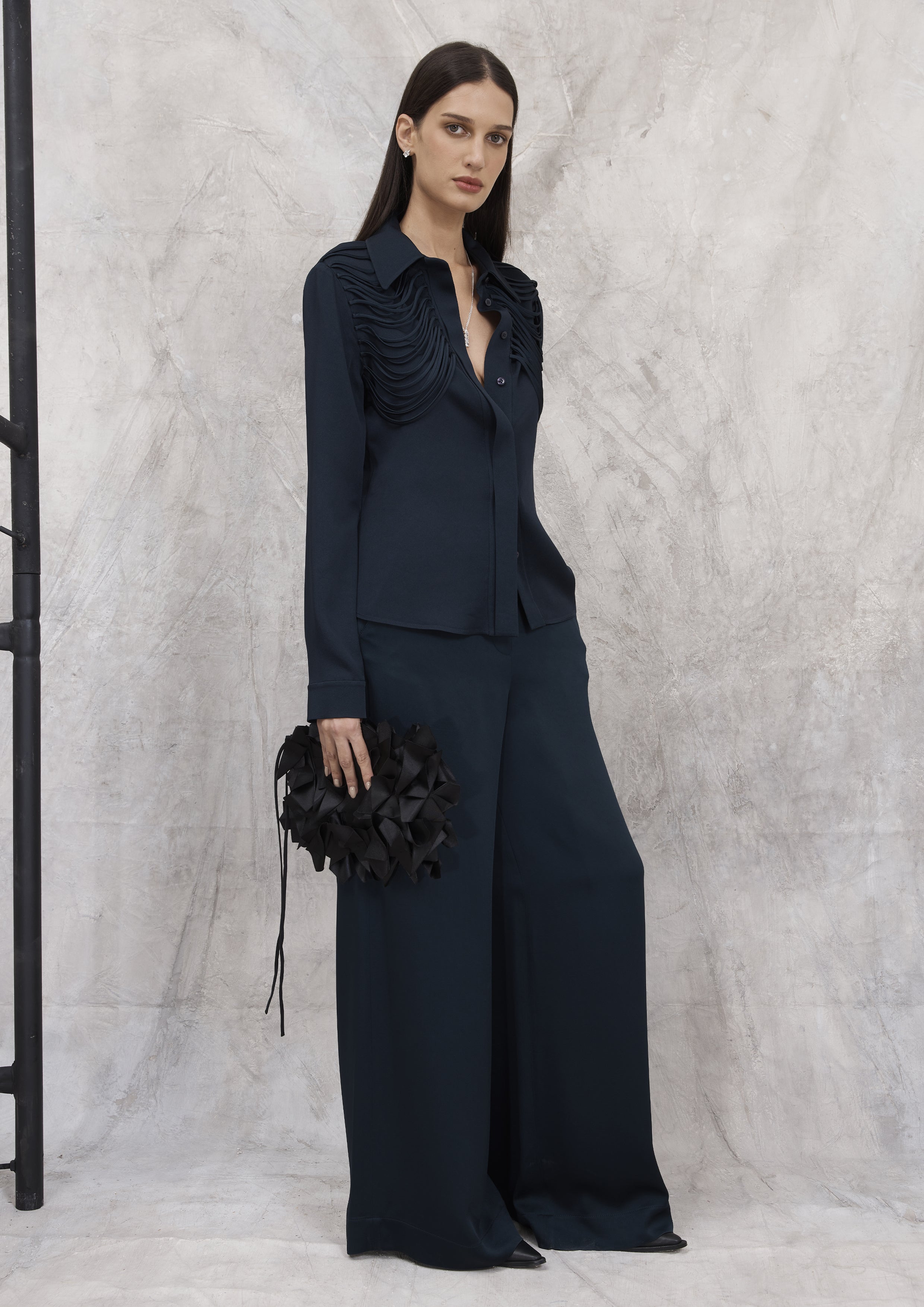 CALÇA AMPLA DE CREPE