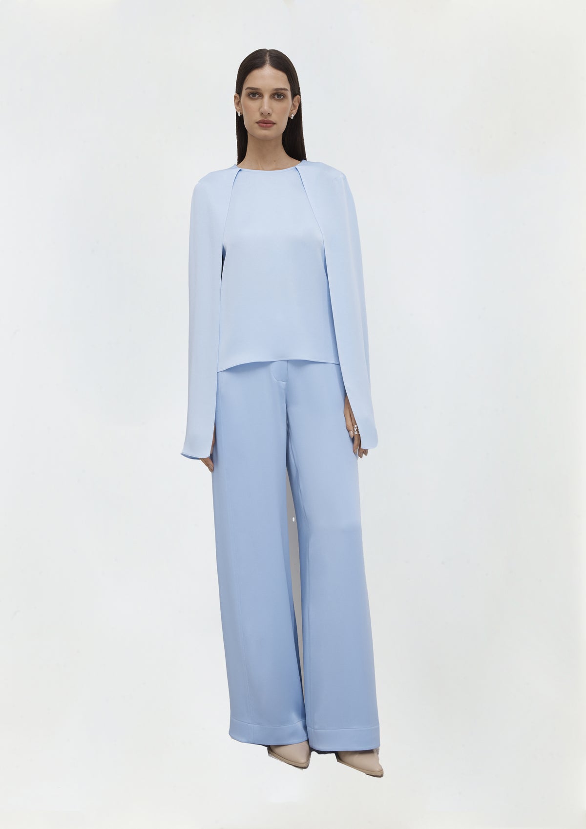 CALÇA RETA AMPLA DE CREPE