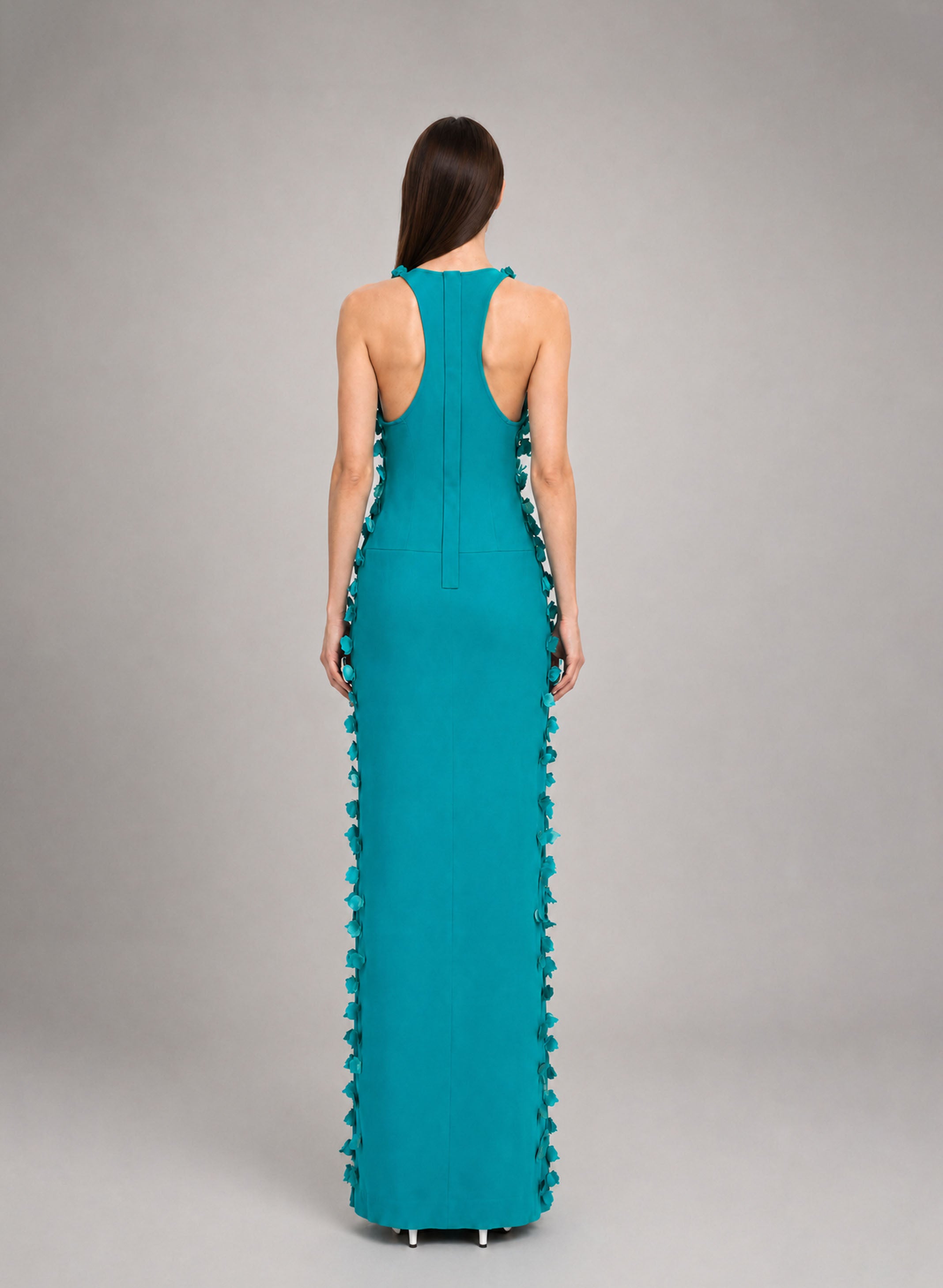 VESTIDO LONGO DECOTE V COM FENDA