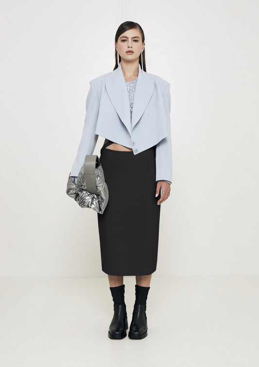 SAIA MIDI GABARDINE COM CINTO