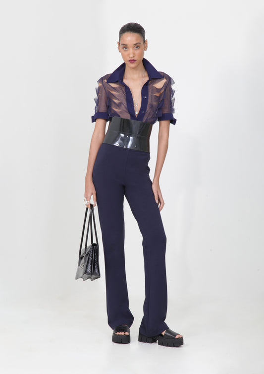 CALÇA FLARE DE MALHA