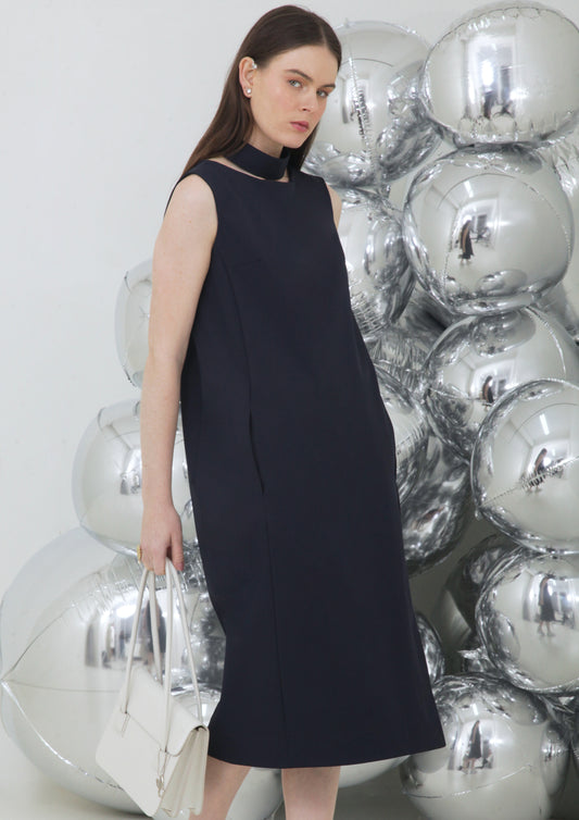 VESTIDO TUBO COM FENDA