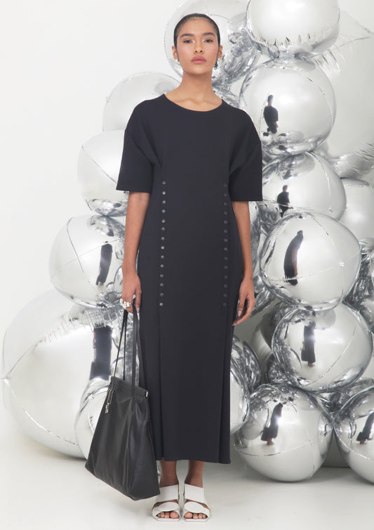 VESTIDO DE MALHA COM VISTA DUPLA