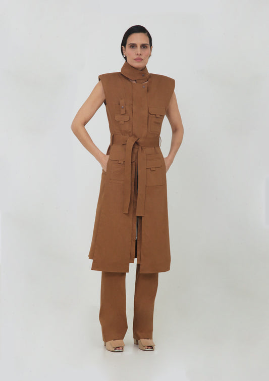 VESTIDO COLETE SAFARI