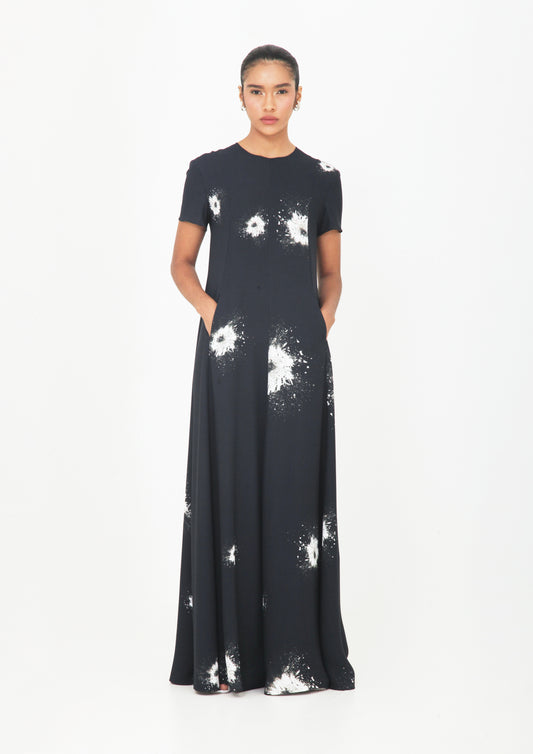 VESTIDO LINHA A COM MANGA CURTA