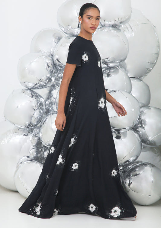 VESTIDO LINHA A COM MANGA CURTA