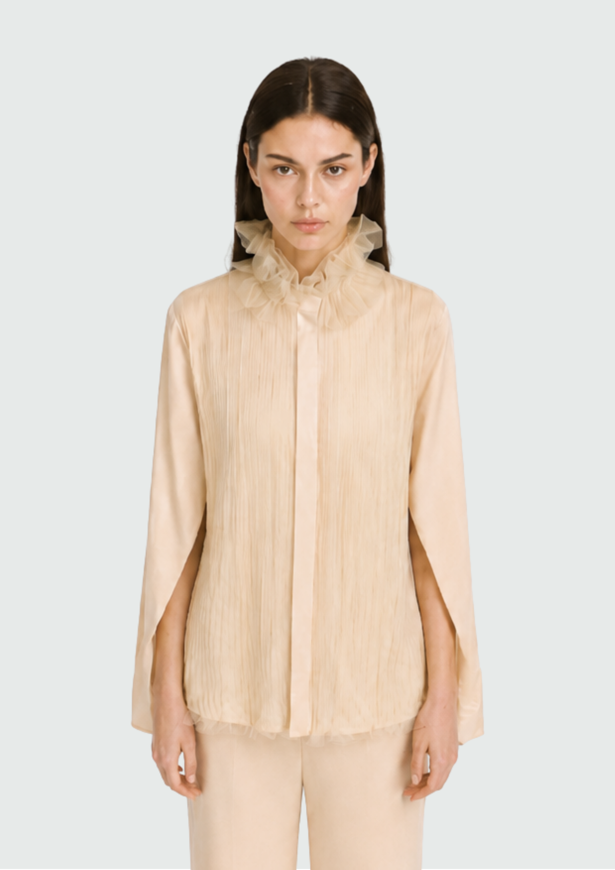 CAMISA DE CREPE E TULE