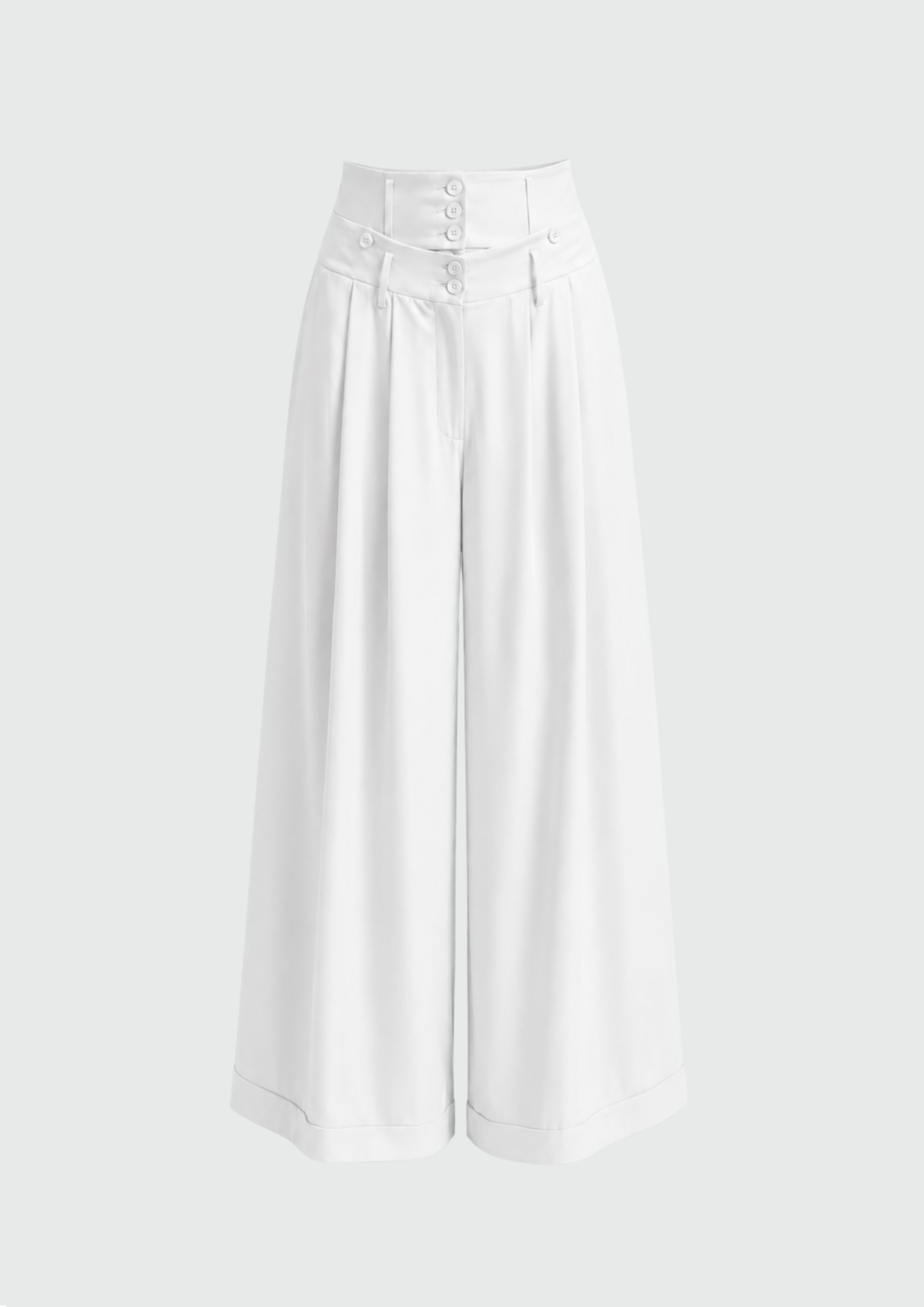 CALÇA COM CÓS DUPLO AMPLA