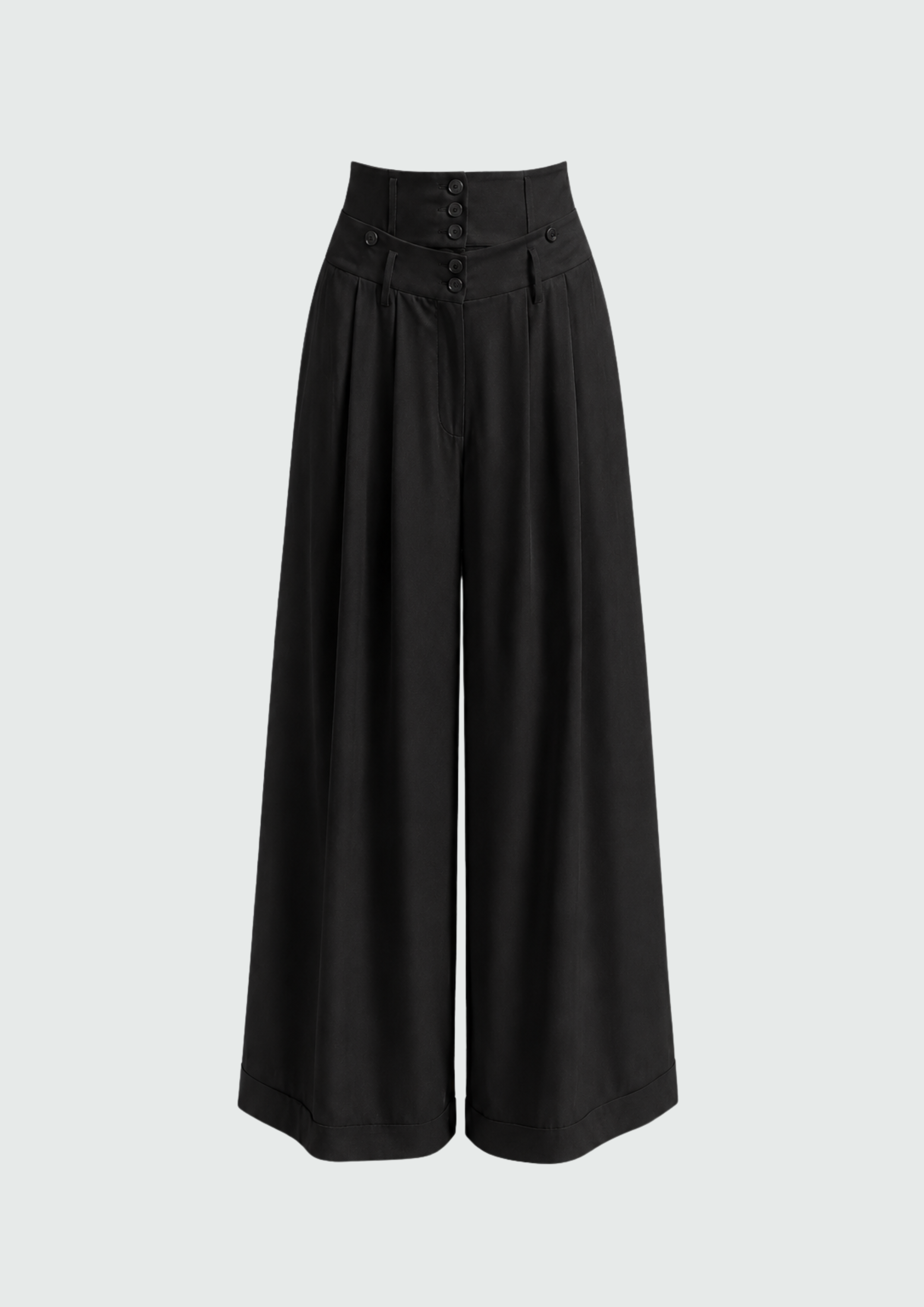 CALÇA COM CÓS DUPLO AMPLA
