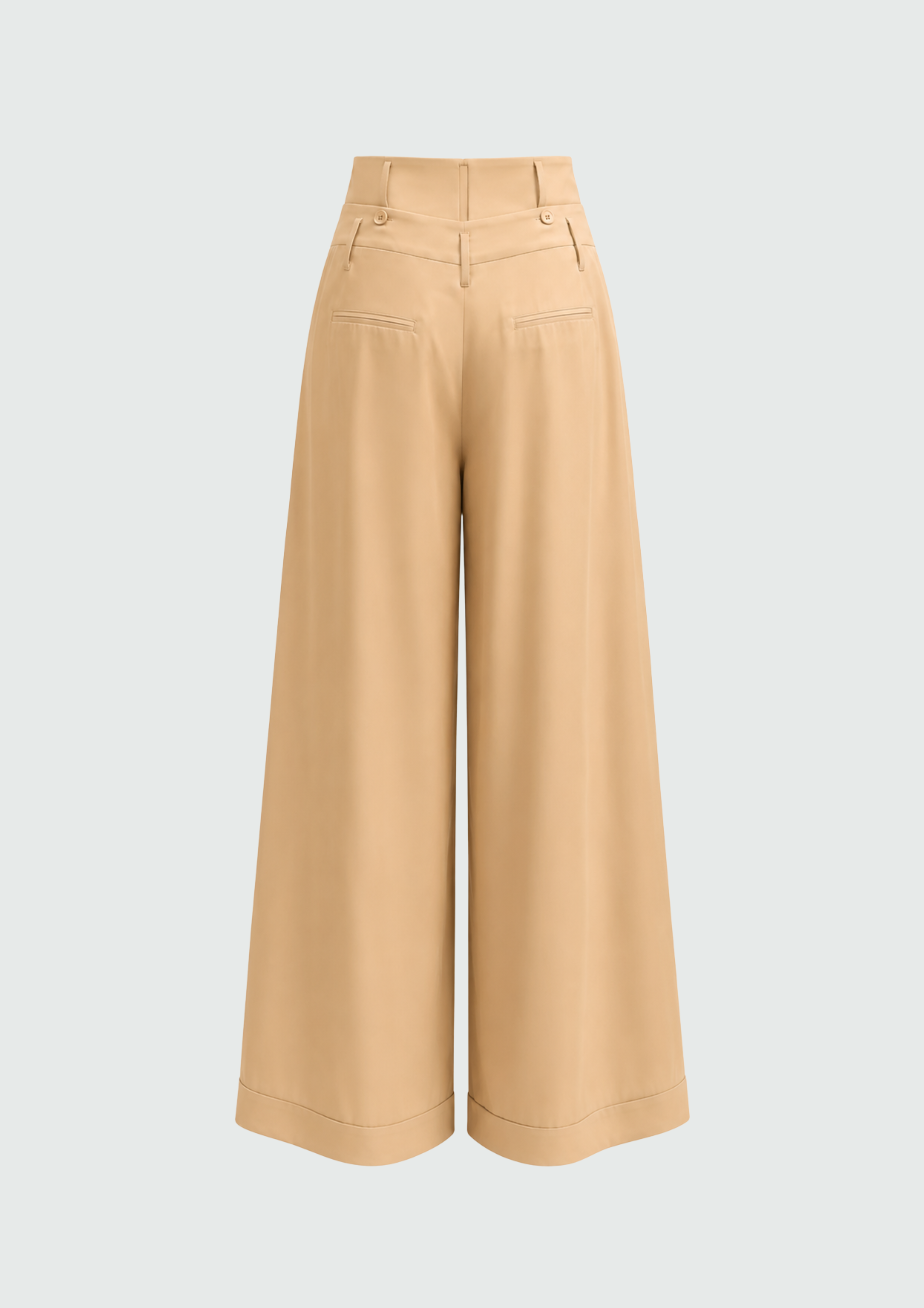 CALÇA COM CÓS DUPLO AMPLA