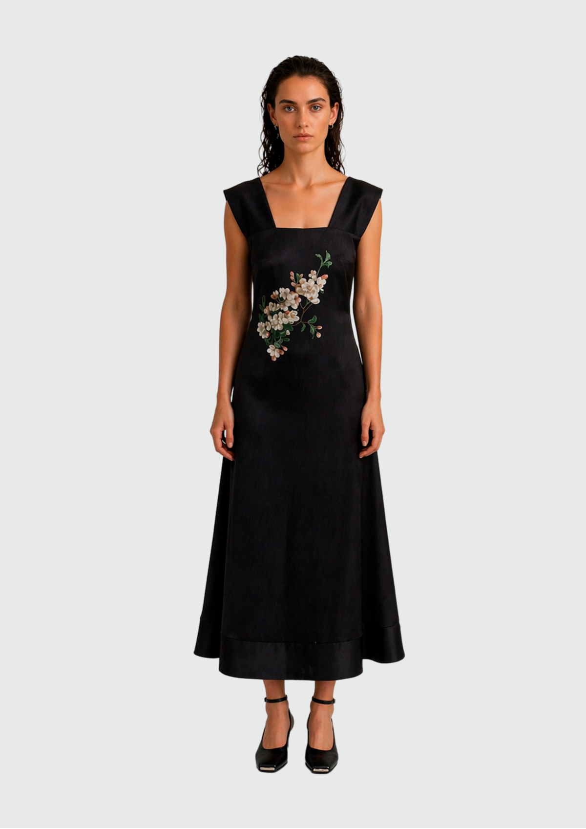 VESTIDO ASSIMÉTRICO FLOR DE MACIEIRA