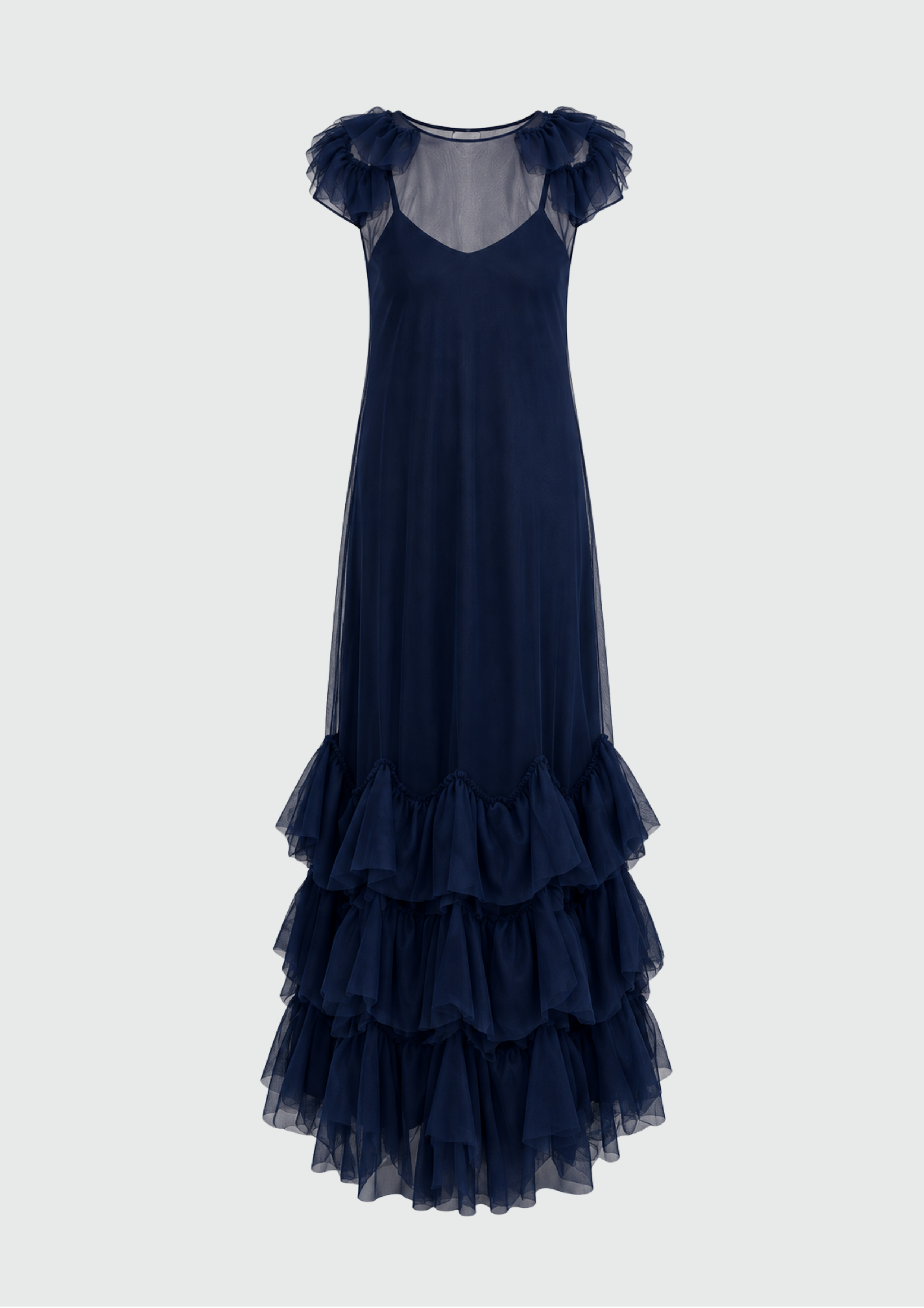 VESTIDO LONGO COM FRU FRU