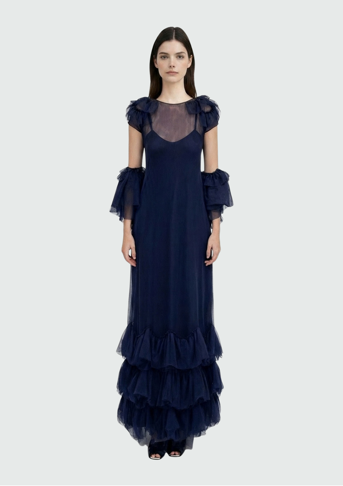 VESTIDO LONGO COM FRU FRU