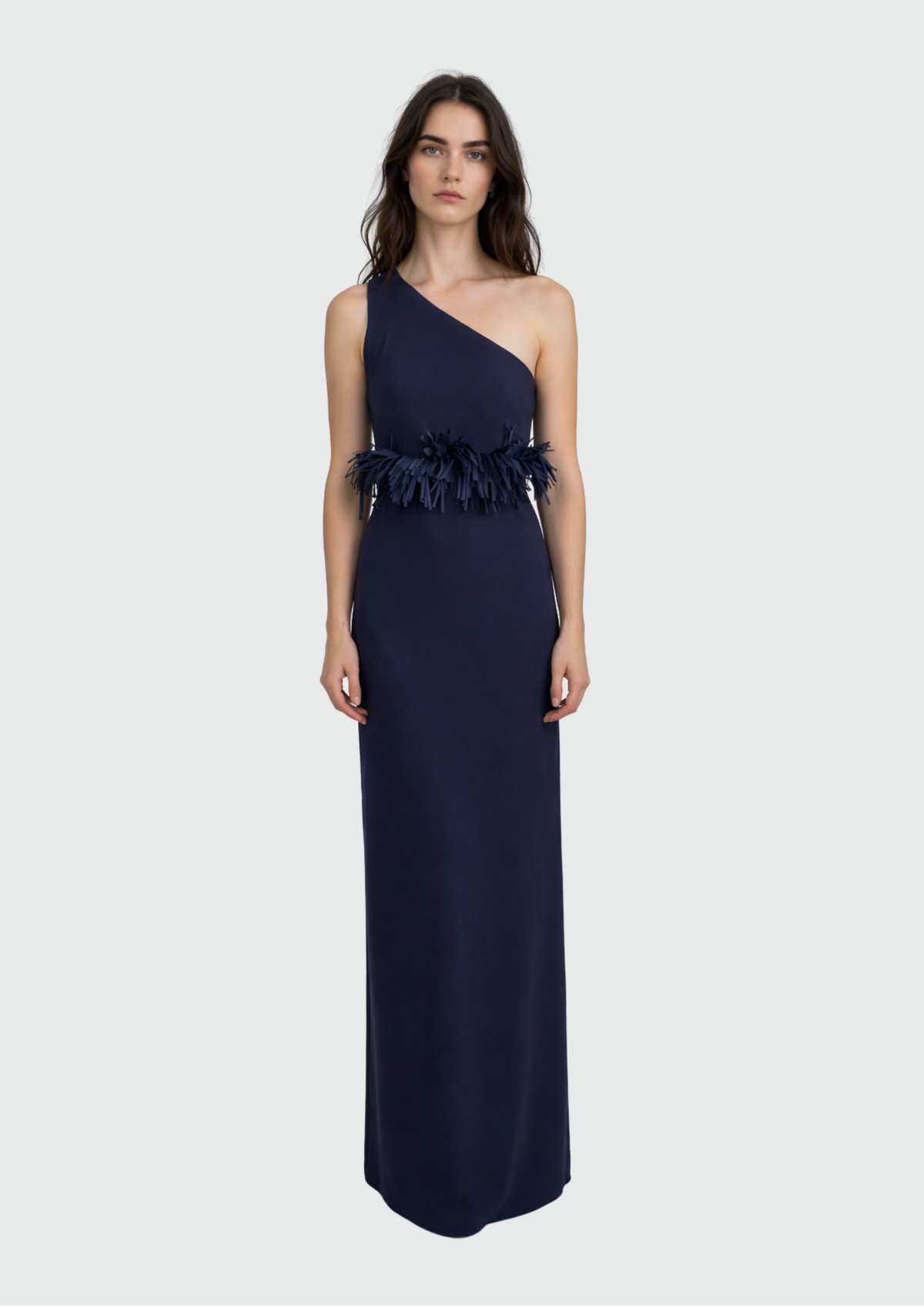 VESTIDO OMBRO SÓ COM APLICAÇÕES