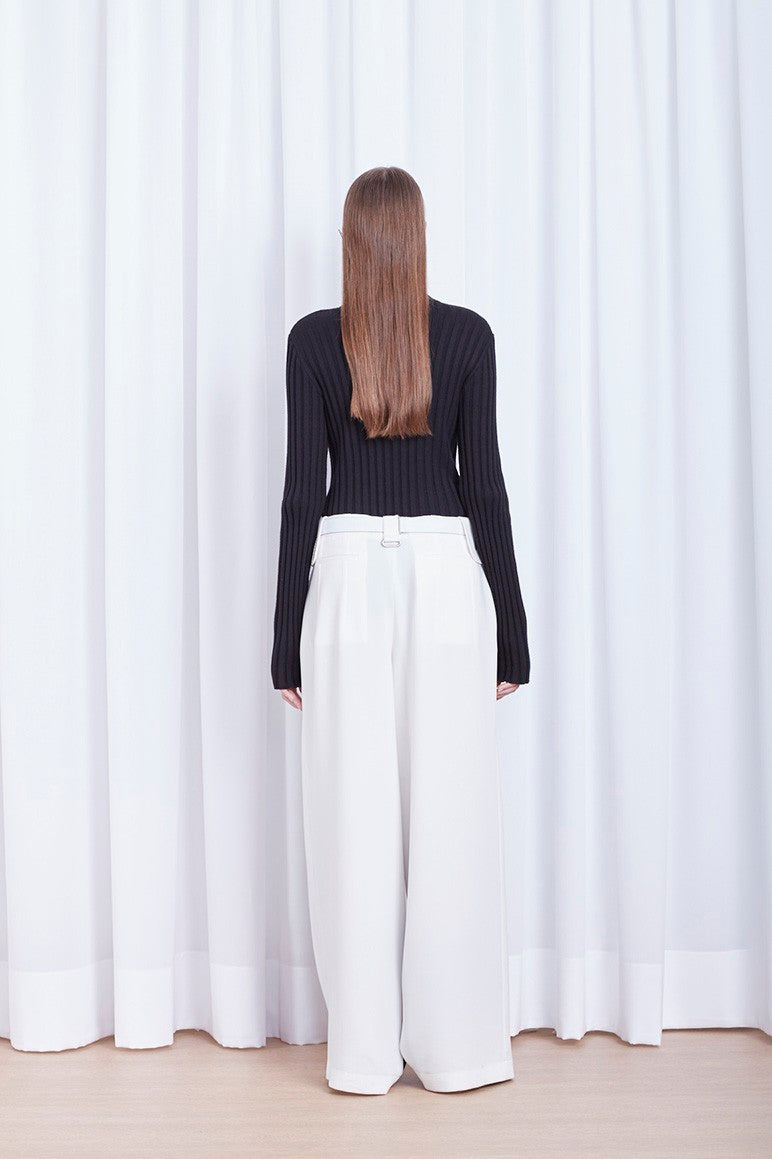 CALÇA AMPLA BICOLOR CREPE