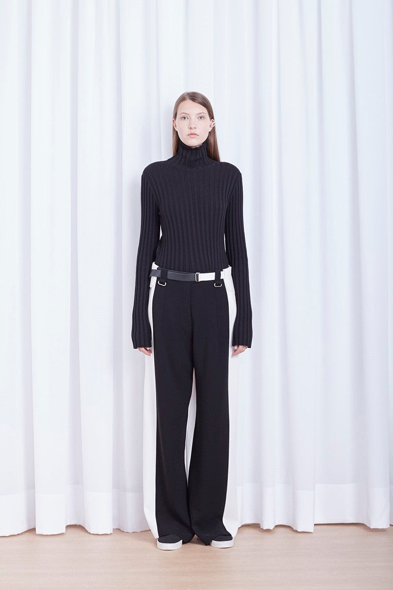 CALÇA AMPLA BICOLOR CREPE