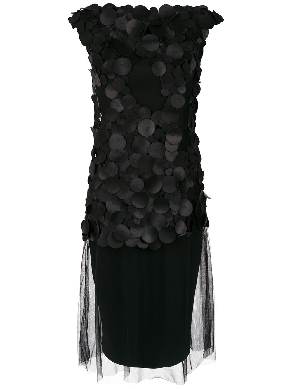 VESTIDO MIDI COM APLICAÇÕES DE BOLAS