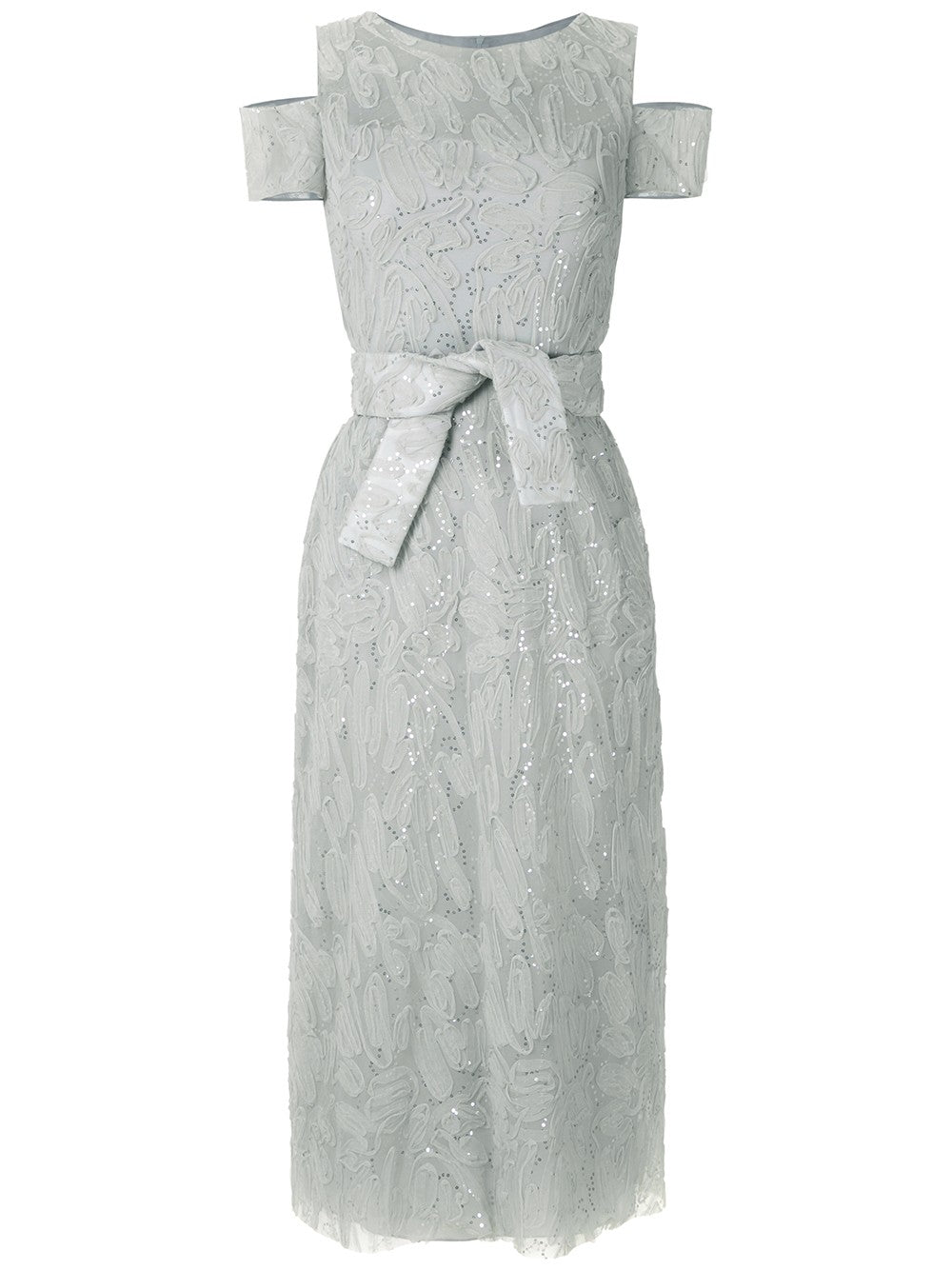 VESTIDO OMBRO VAZADO TULE E PAETÊ