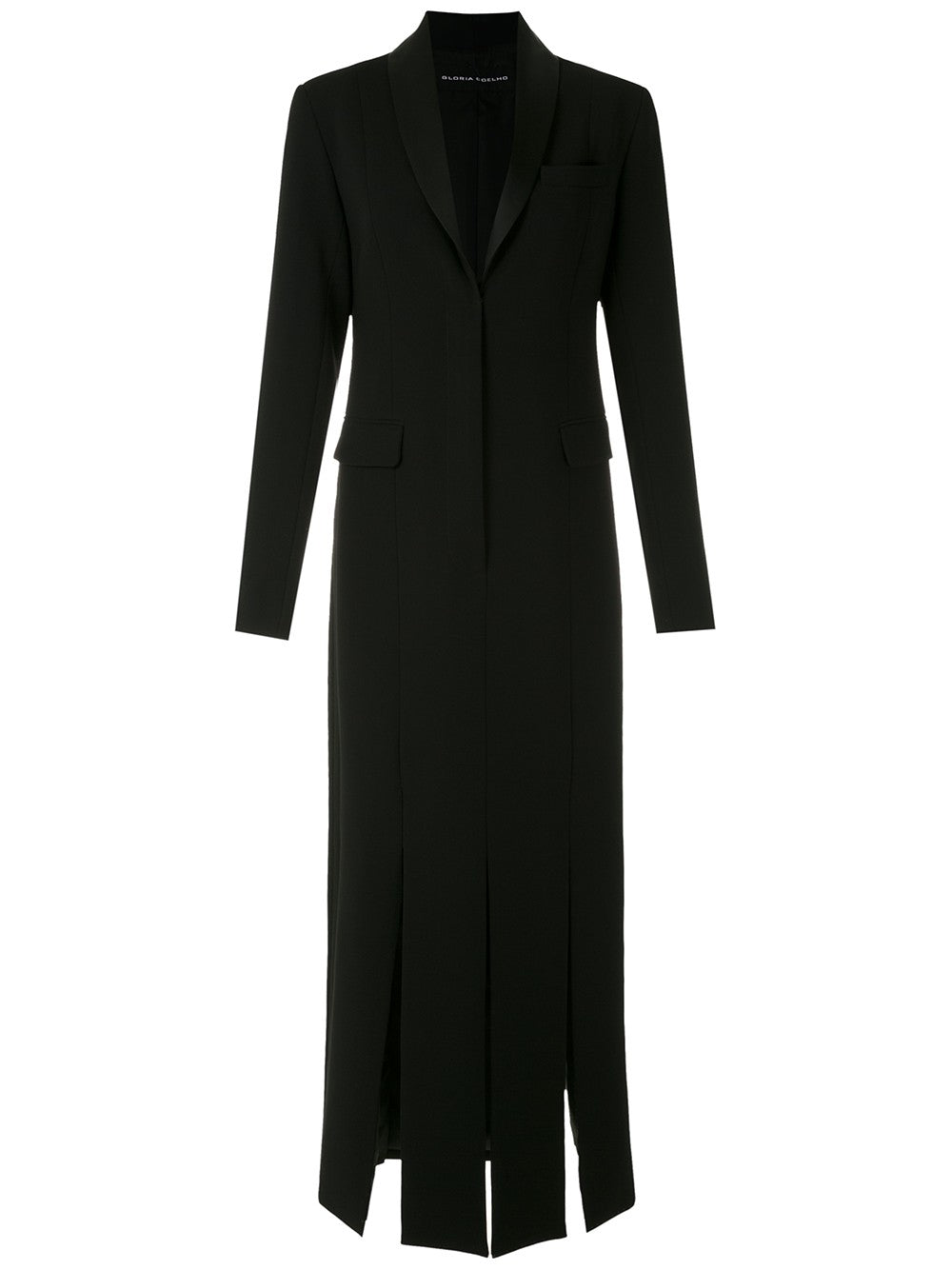 VESTIDO LONGO SMOKING DE CREPE