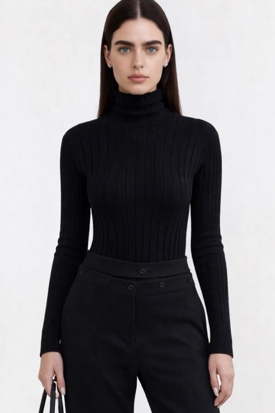 BLUSA GOLA ROLÊ CANELADA