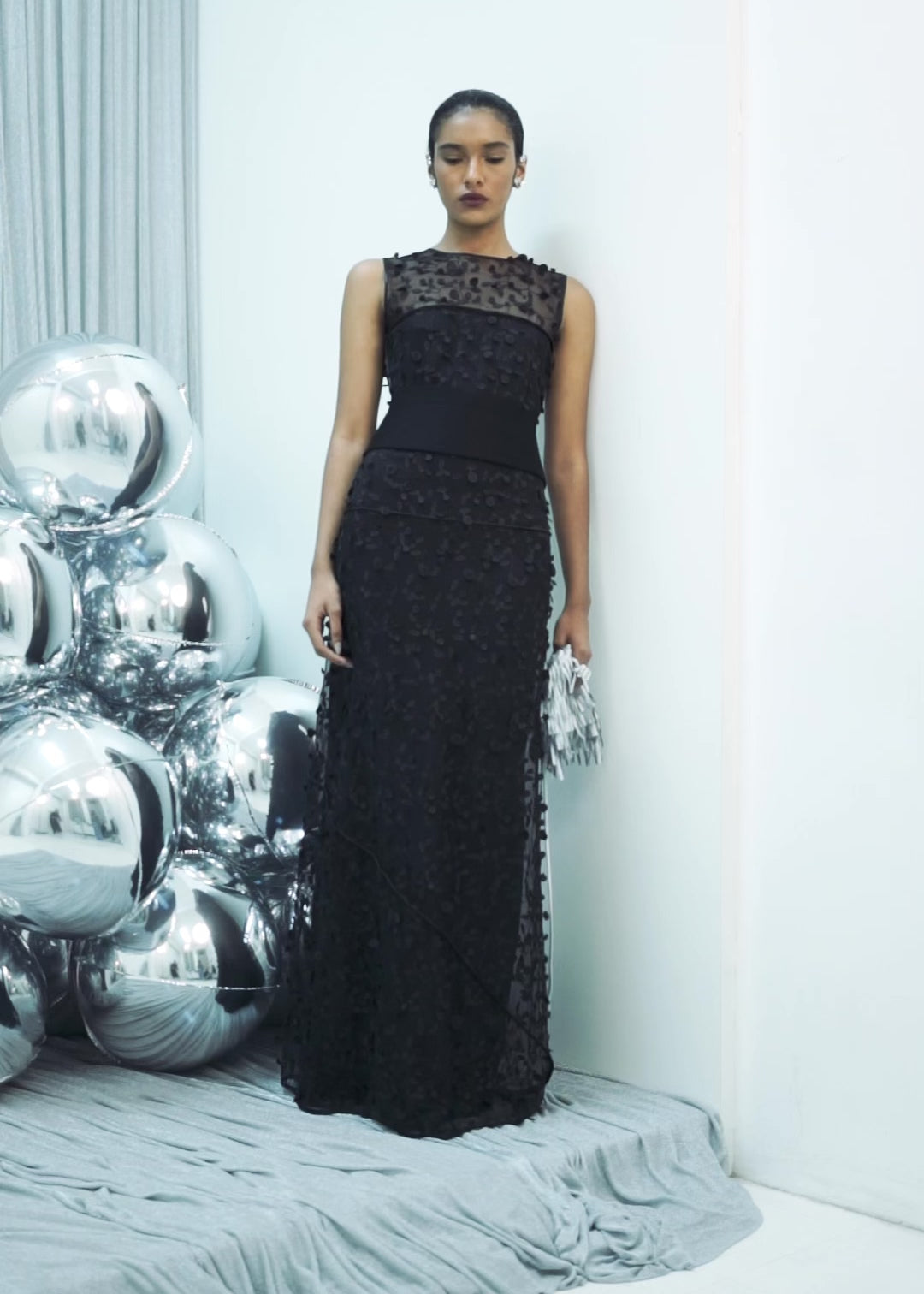 VESTIDO COLUNA FOLHAGEM