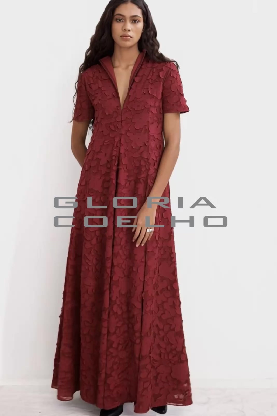 VESTIDO LINHA A COM MANGA CURTA