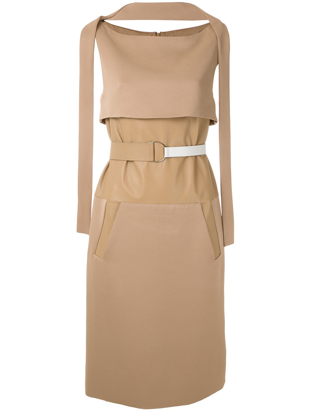 VESTIDO CURTO COM COURO NA CINTURA